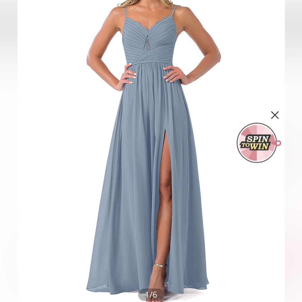 Azazie Priam Dusty Blue 16